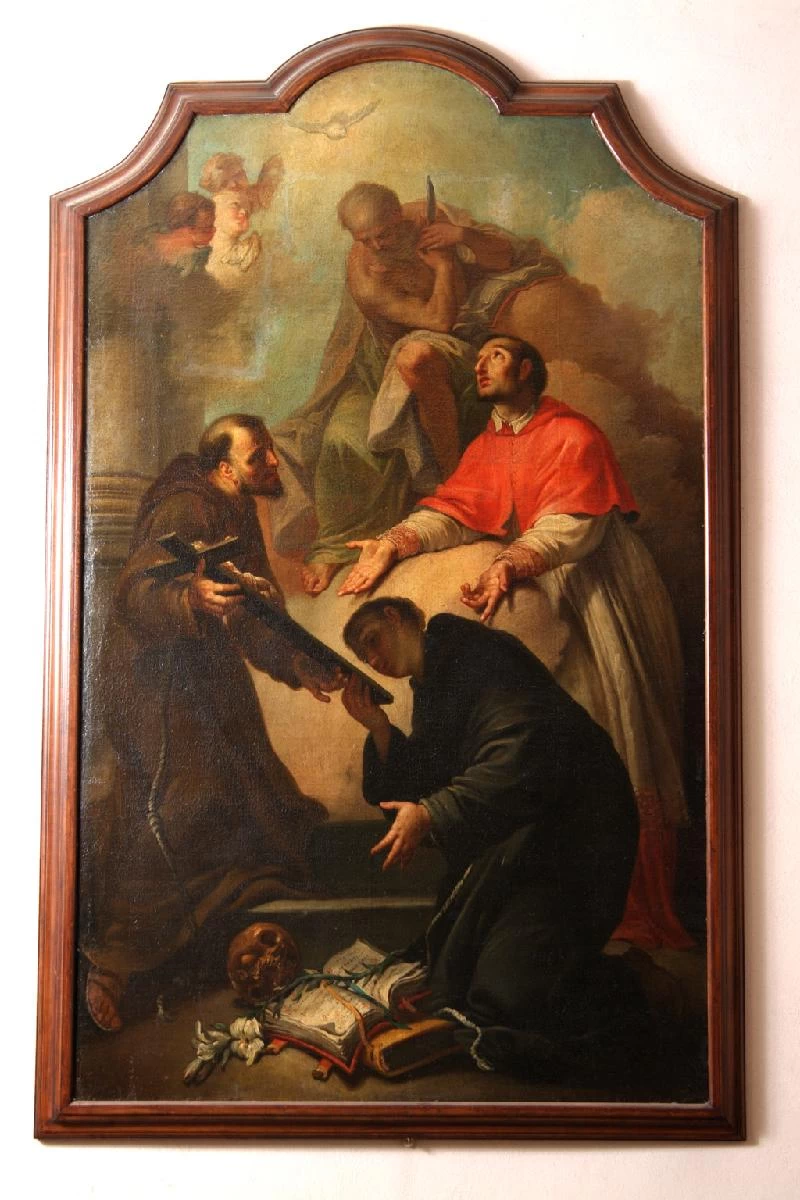 Battista (1629 circa), Madonna con Gesù Bambino in gloria e tre santi